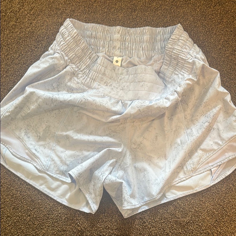 LULULEMON athletica Light blue and gray patterned Athletic Shorts - Picture 2 of 7